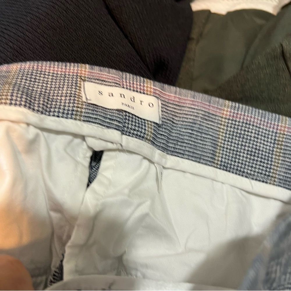 sandro plaid wool blend trousers - Picture 4 of 6